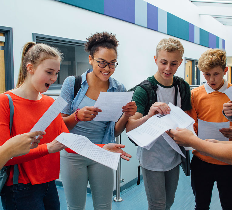 Results Day for teenage friends