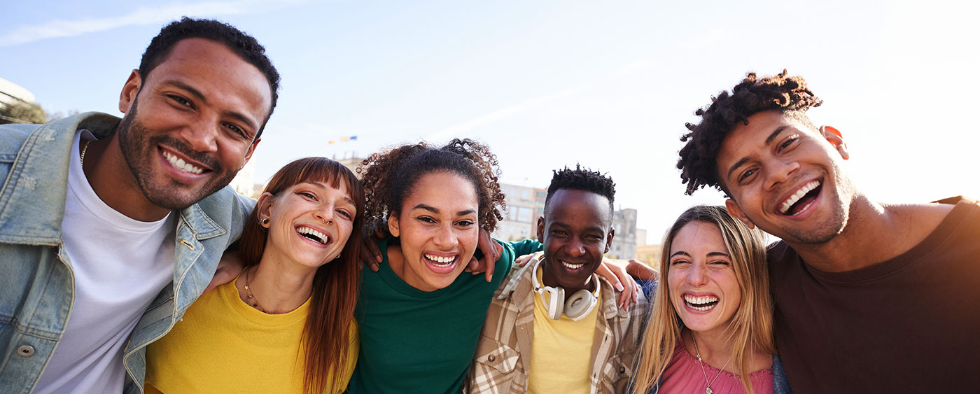 Group of friends smiling